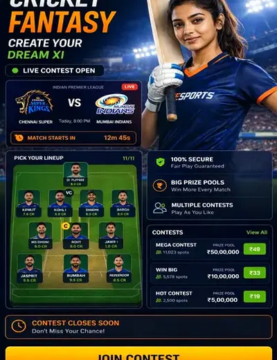 Come (come 11) fantasy cricket & matchday visual 3